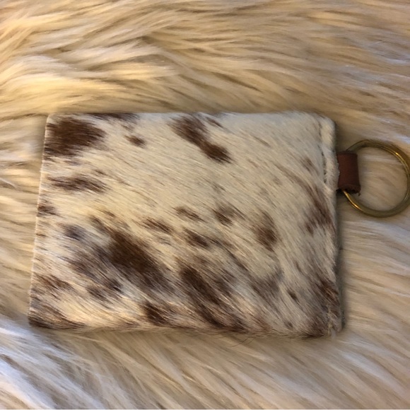 The Providence Story hair on hide coin card case snap closure raw lining - Picture 2 of 6